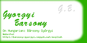 gyorgyi barsony business card